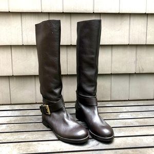 New Chloe Brown Leather Buckled Boots